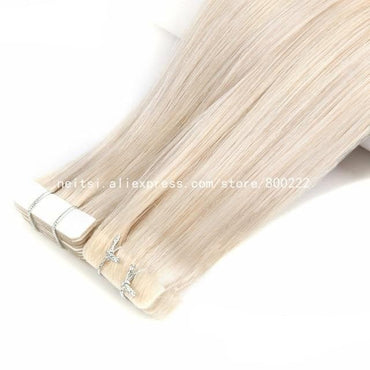 Neitsi Straight PU Skin Weft Hand Tied Tape In Adhesives Remy Human Hair Extensions 16