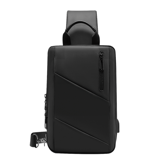 Men USB Charging Chest Crossbody Bag