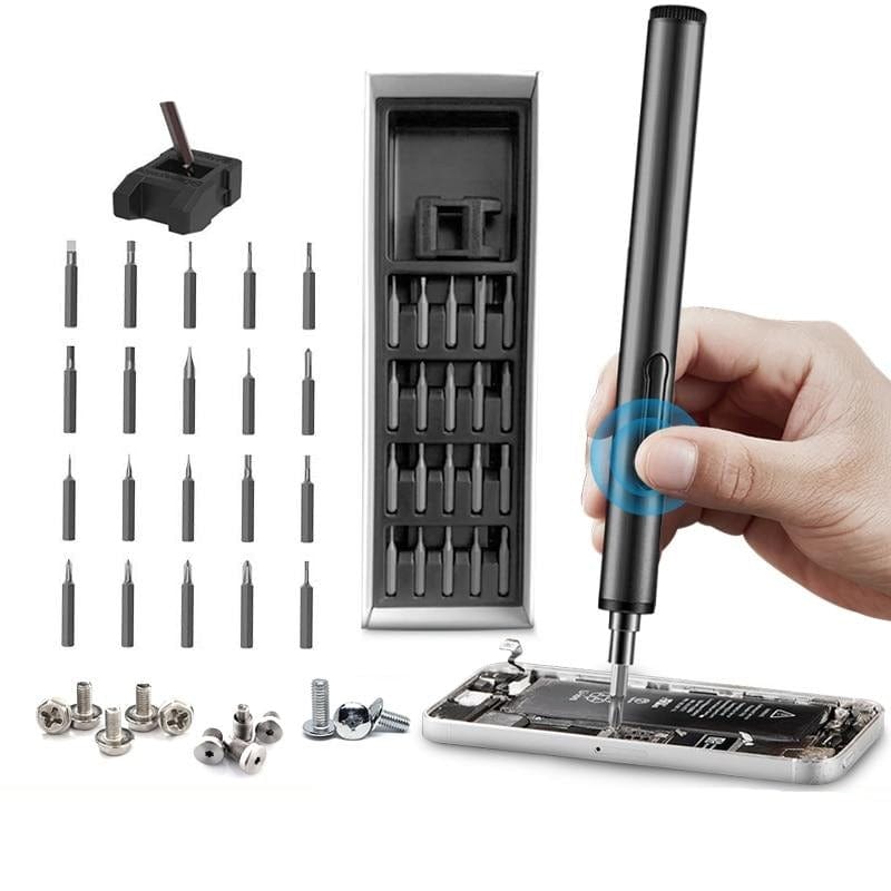 Mini Electric Screwdriver Set S2 Magnetic Bits and Flashlight