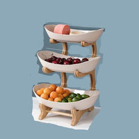 2/3 Tiers with Wood Holder Party Food Serving Display Tray - east2cart.uk