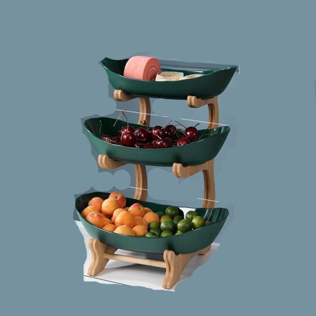 2/3 Tiers with Wood Holder Party Food Serving Display Tray - east2cart.uk