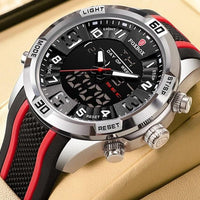 Mens Watches Silicone Strap Waterproof Watch For Men FOXBOX Top Brand Luxury Dual Display Quartz Alarm Clock Relogio Masculino - east2cart.uk