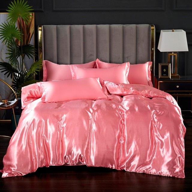 Rayon Bedding Sets Luxury Satin Bedding Kit Duvet Cover Sets Queen King Size Bed Cover Set No Filler 200x200 - east2cart.uk