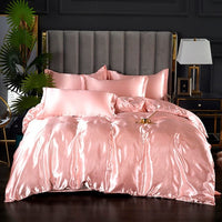Rayon Bedding Sets Luxury Satin Bedding Kit Duvet Cover Sets Queen King Size Bed Cover Set No Filler 200x200 - east2cart.uk