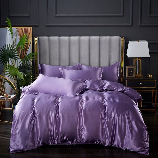 Rayon Bedding Sets Luxury Satin Bedding Kit Duvet Cover Sets Queen King Size Bed Cover Set No Filler 200x200 - east2cart.uk