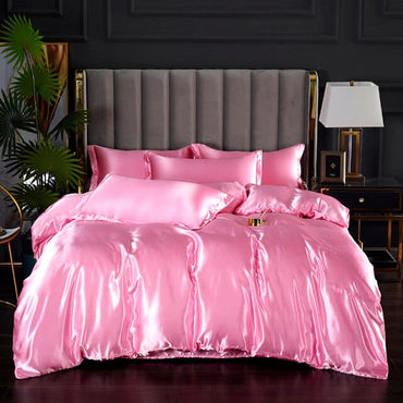 Rayon Bedding Sets Luxury Satin Bedding Kit Duvet Cover Sets Queen King Size Bed Cover Set No Filler 200x200 - east2cart.uk