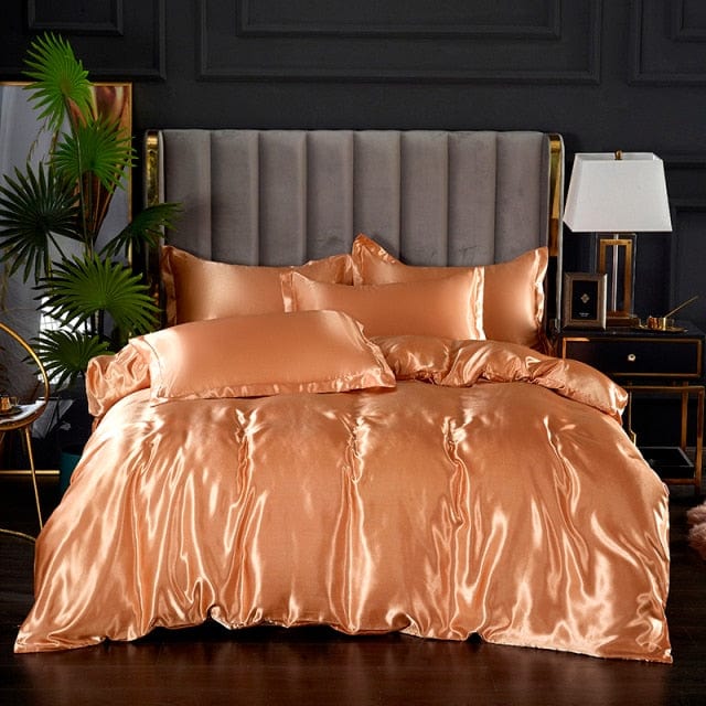 Rayon Bedding Sets Luxury Satin Bedding Kit Duvet Cover Sets Queen King Size Bed Cover Set No Filler 200x200 - east2cart.uk