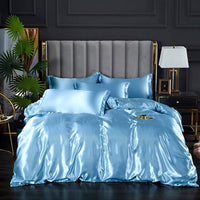 Rayon Bedding Sets Luxury Satin Bedding Kit Duvet Cover Sets Queen King Size Bed Cover Set No Filler 200x200 - east2cart.uk