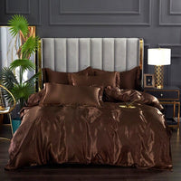 Rayon Bedding Sets Luxury Satin Bedding Kit Duvet Cover Sets Queen King Size Bed Cover Set No Filler 200x200 - east2cart.uk