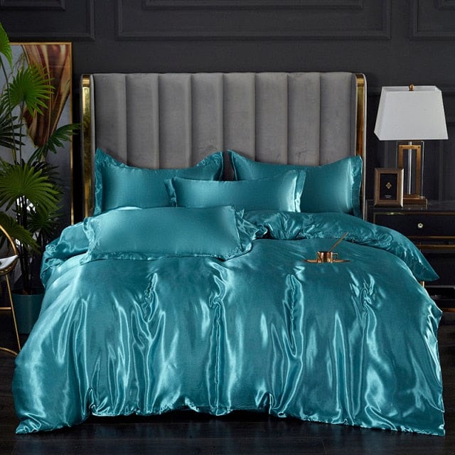 Rayon Bedding Sets Luxury Satin Bedding Kit Duvet Cover Sets Queen King Size Bed Cover Set No Filler 200x200 - east2cart.uk