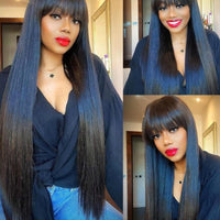 Peruvian Straight Wig Human Hair Natural Color - east2cart.uk