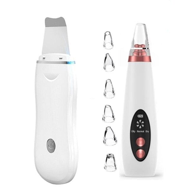 Ultrasonic Skin Scrubber Facial Pore Cleaner Moisturizing Facial Steamer Extractor Blackhead removal Deep Clean Skin Care Tool - east2cart.uk