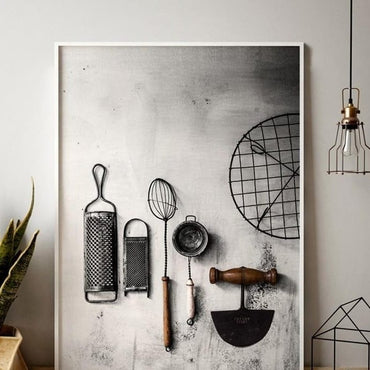 Nordic Modern Style Kitchen Utensils and Appliances Art Poster