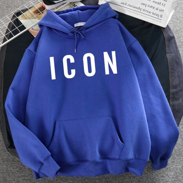 ICON Print Oversized Hoodie Sweat Top