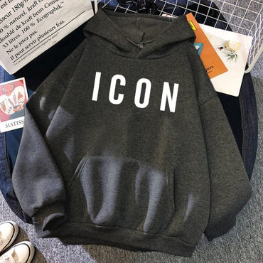 ICON Print Oversized Hoodie Sweat Top