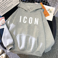 ICON Print Oversized Hoodie Sweat Top
