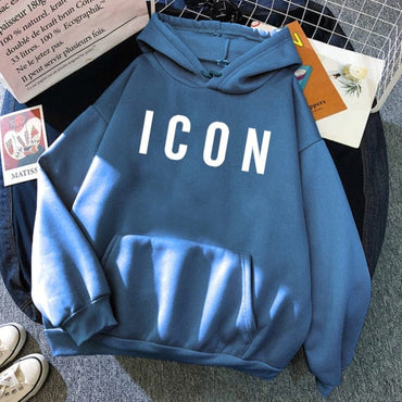 ICON Print Oversized Hoodie Sweat Top