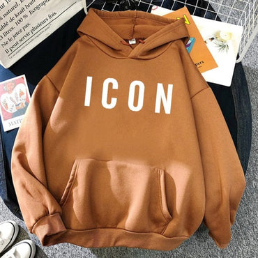 ICON Print Oversized Hoodie Sweat Top