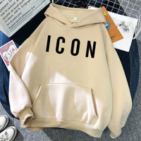 ICON Print Oversized Hoodie Sweat Top