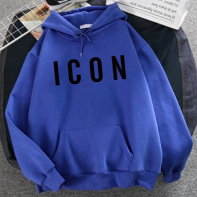 ICON Print Oversized Hoodie Sweat Top