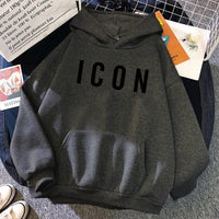 ICON Print Oversized Hoodie Sweat Top