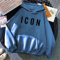 ICON Print Oversized Hoodie Sweat Top