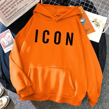 ICON Print Oversized Hoodie Sweat Top