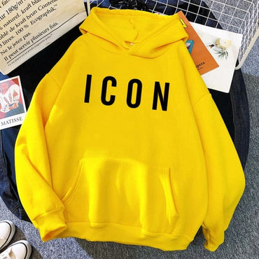 ICON Print Oversized Hoodie Sweat Top