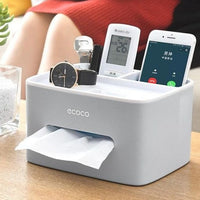 Tissue Storage Box Napkin Holder Multifunctional Sundries Storage Ontainer Living Room Stationery Organizer Box for Home Office - east2cart.uk