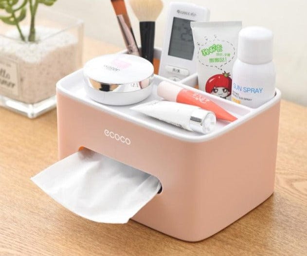 Tissue Storage Box Napkin Holder Multifunctional Sundries Storage Ontainer Living Room Stationery Organizer Box for Home Office - east2cart.uk