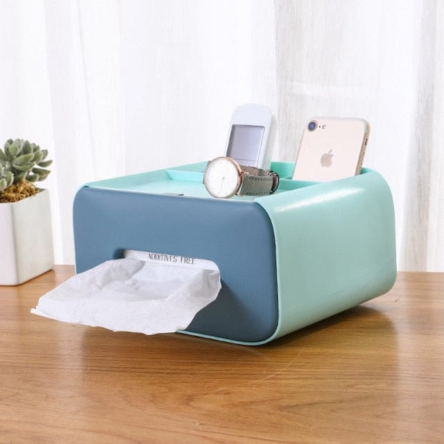 Tissue Storage Box Napkin Holder Multifunctional Sundries Storage Ontainer Living Room Stationery Organizer Box for Home Office - east2cart.uk