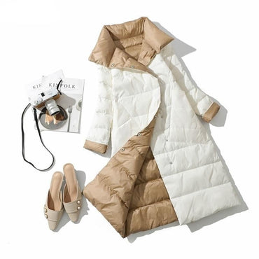 White Double Sided Down Long Jacket