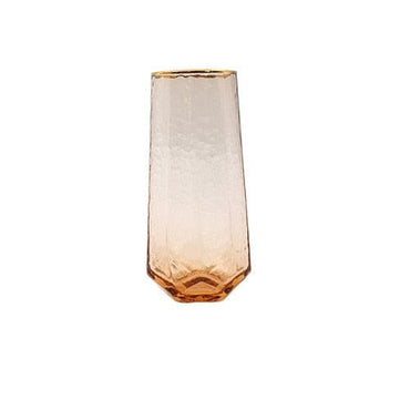 Geometric Hammered Gold Side Wine Glasses - east2cart.uk