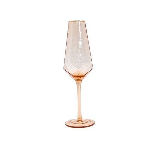 Geometric Hammered Gold Side Wine Glasses - east2cart.uk