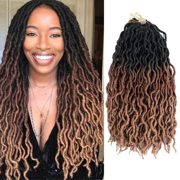 Synthetic Crochet Braids Hair Goddess Faux Locs Ombre Curly Soft Dreads Dreadlocks For Black Woman Extensions YXCHERISHAIR - east2cart.uk