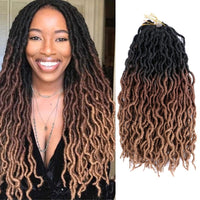 Synthetic Crochet Braids Hair Goddess Faux Locs Ombre Curly Soft Dreads Dreadlocks For Black Woman Extensions YXCHERISHAIR - east2cart.uk