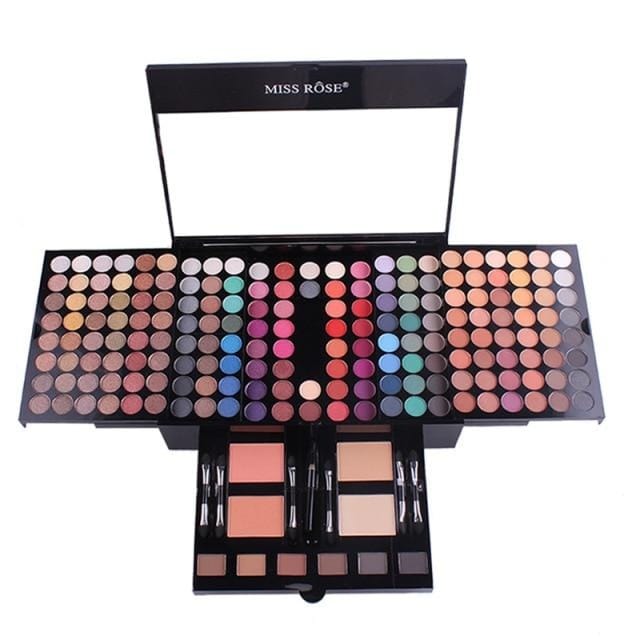 Miss Rose Professional 180 Color Eyeshadow Blush Cosmetic Foundation Face Powder Makeup Sets  Eye Shadows Palette - east2cart.uk