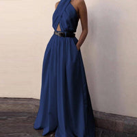 VONDA Summer Sexy Sleeveless Long Jumpsuits Women Bohemian Overalls Femme Playsuits Ladies Elegant Long Pantalones Rompers - east2cart.uk