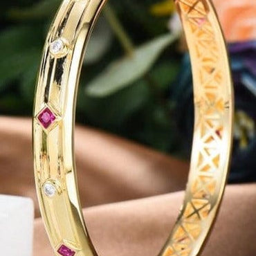 Luxury Cubic Zirconia Gold Color Bracelet - east2cart.uk