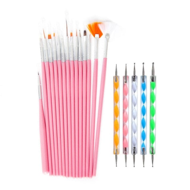 Nails Art Brushes For Manicure Set 3D Pen UV Gel Acrylic Extension Builder Brushes Nail Accessoires Tool Nail Brushes Decoration - east2cart.uk