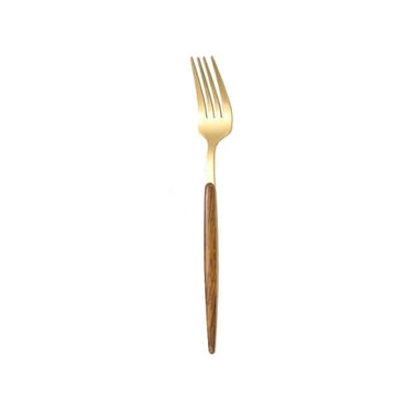 5Pcs/ Stainless Steel Cutlery With Wooden Handle - east2cart.uk