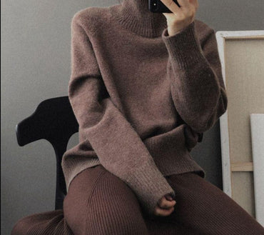 Autumn Winter Ladies Oversized Cashmere Jumper - east2cart.uk