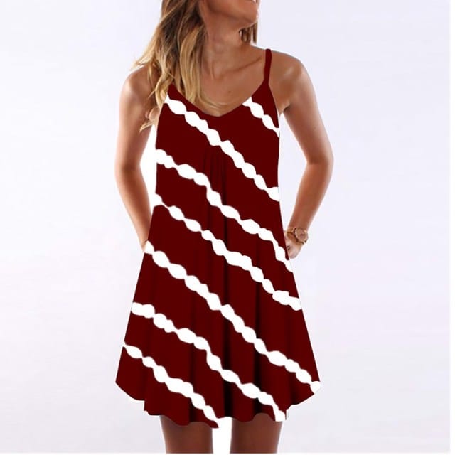 Tie Dye Striped Mini Dress - east2cart.uk