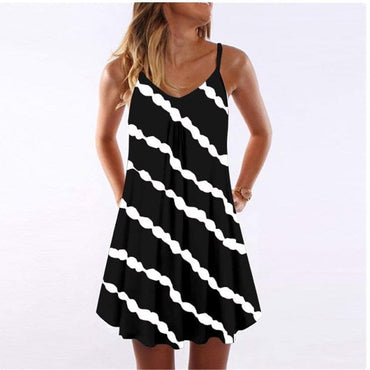 Tie Dye Striped Mini Dress - east2cart.uk