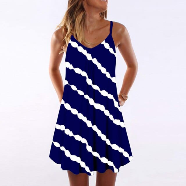 Tie Dye Striped Mini Dress - east2cart.uk