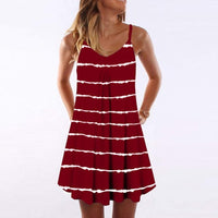Tie Dye Striped Mini Dress - east2cart.uk
