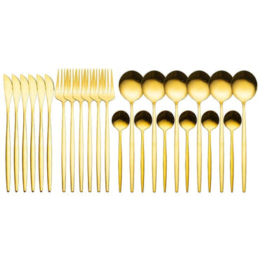 24pcs Upscale Gold Dinnerware Set - east2cart.uk