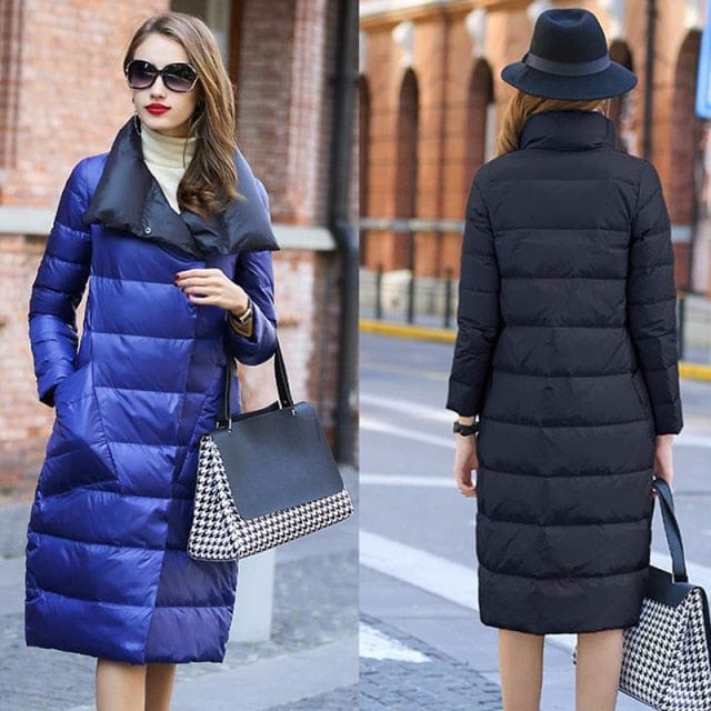 Thick Plaid Double Sided Warm Down Parka