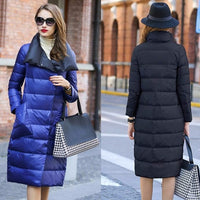 Thick Plaid Double Sided Warm Down Parka