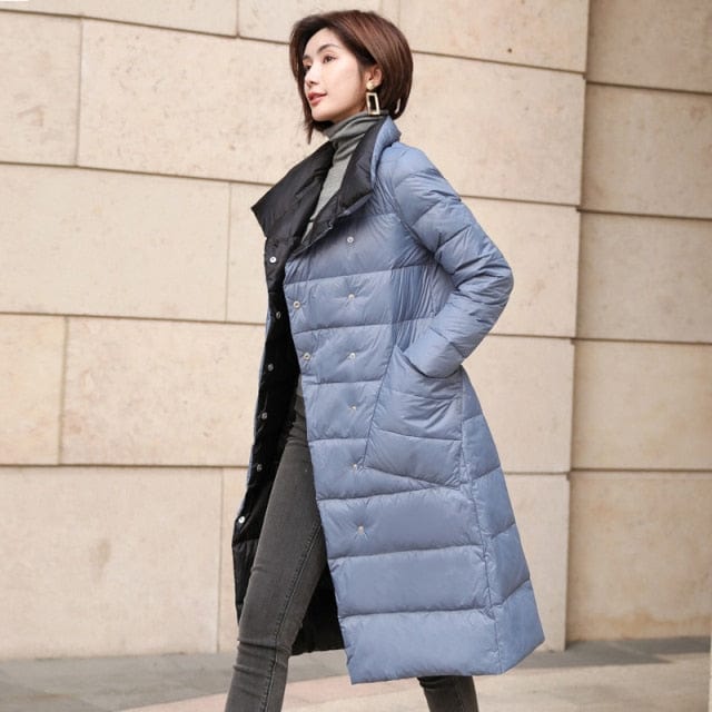 Thick Plaid Double Sided Warm Down Parka